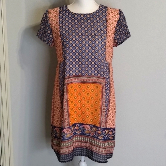 Xtraordinary shirt dress large floral print short sleeve summer Xtraordinary - Picture 1 of 9